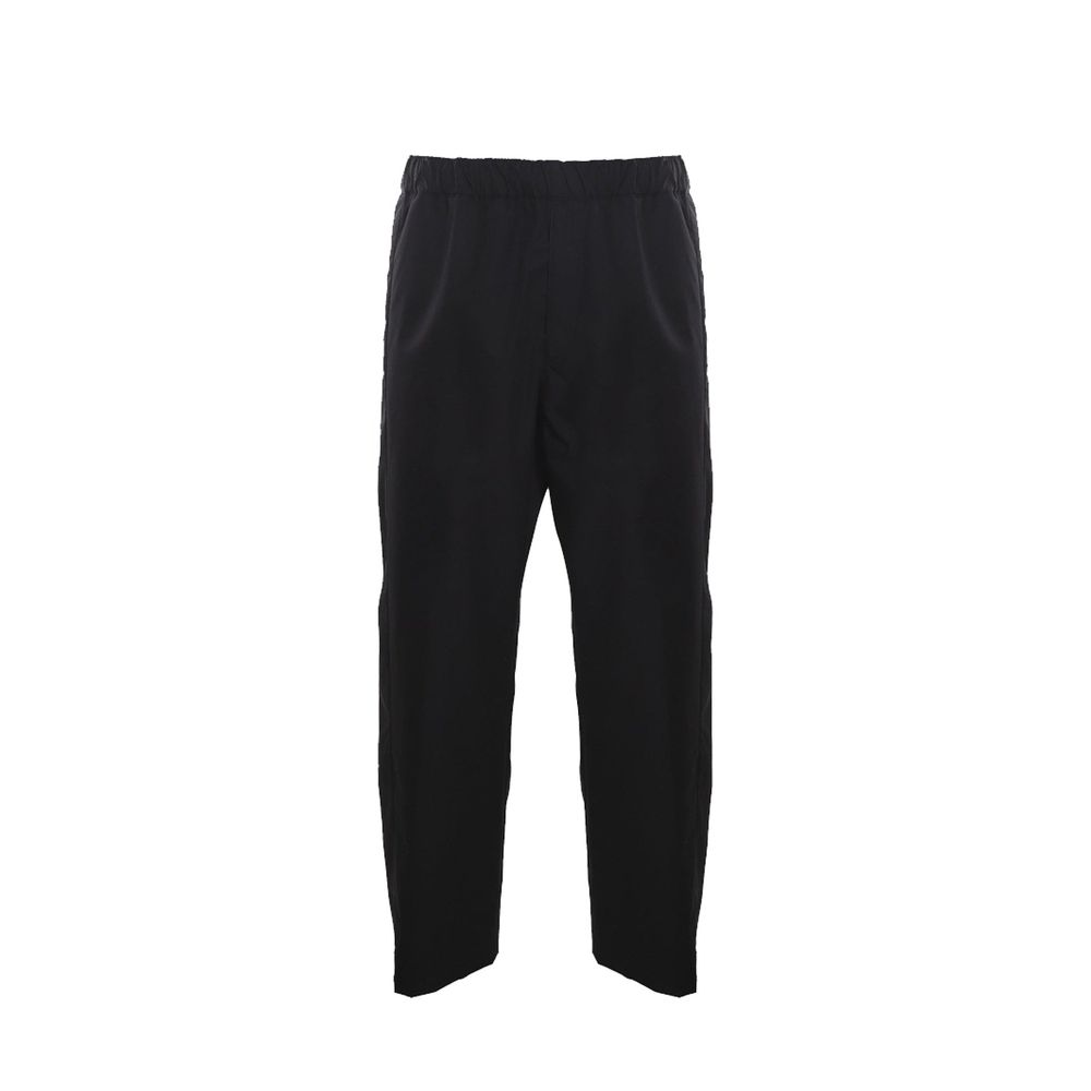 Black Cotton Casual Pants - TIZZIL