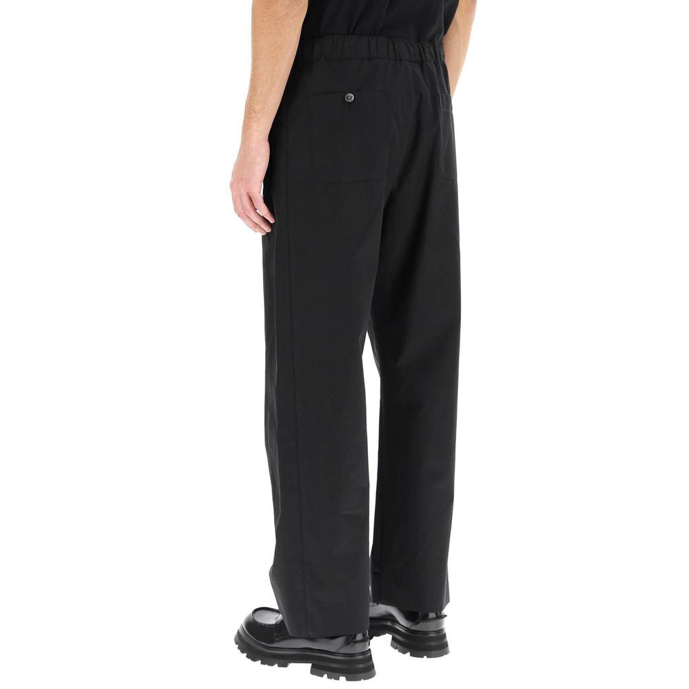 Black Cotton Casual Pants - TIZZIL