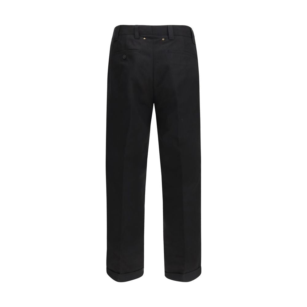 Black Cotton Chino Pants - TIZZIL