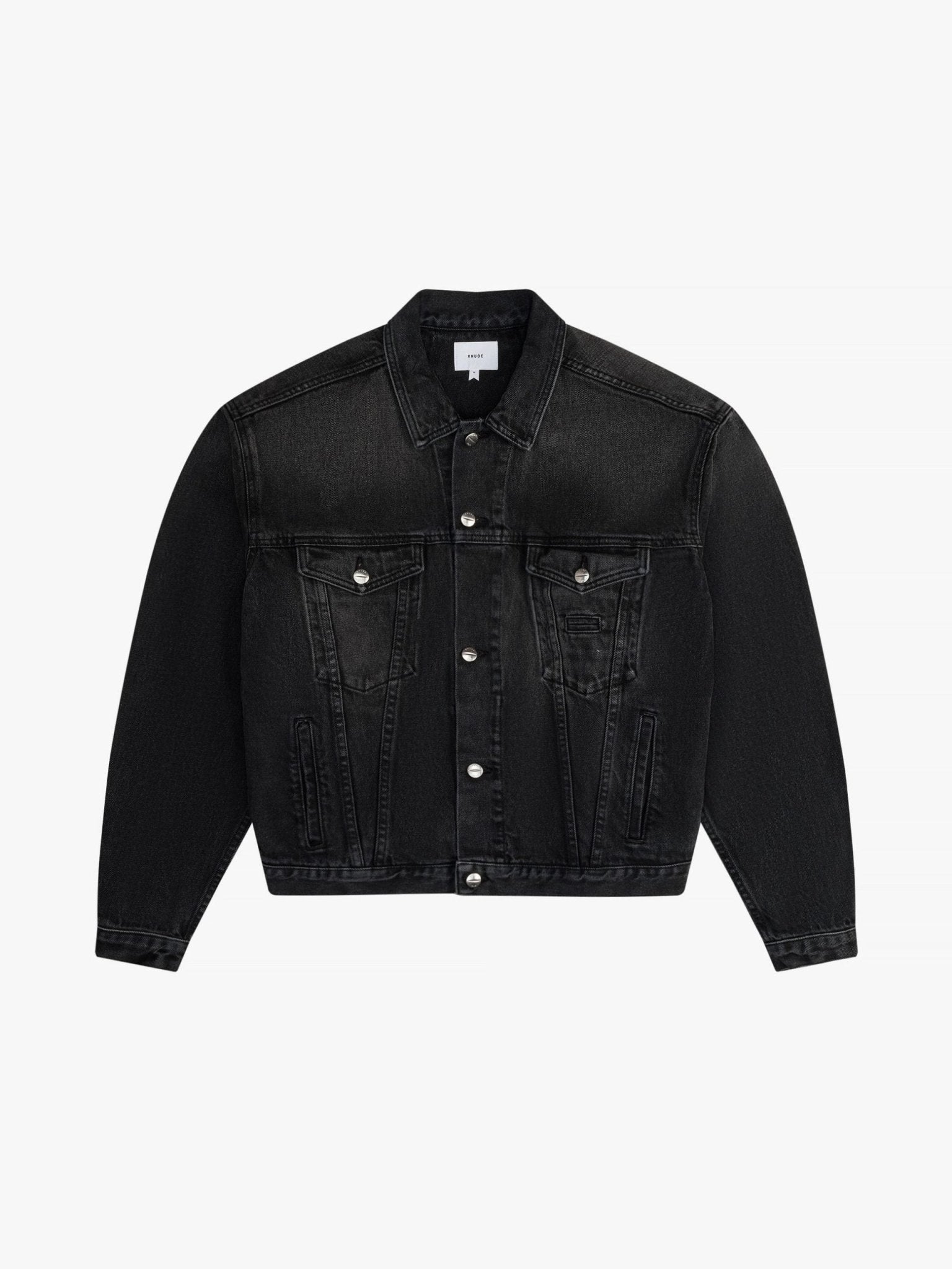Black Cotton Denim Jacket - TIZZIL