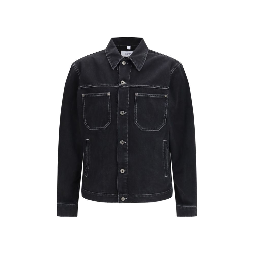 Black Cotton Denim Jacket - TIZZIL