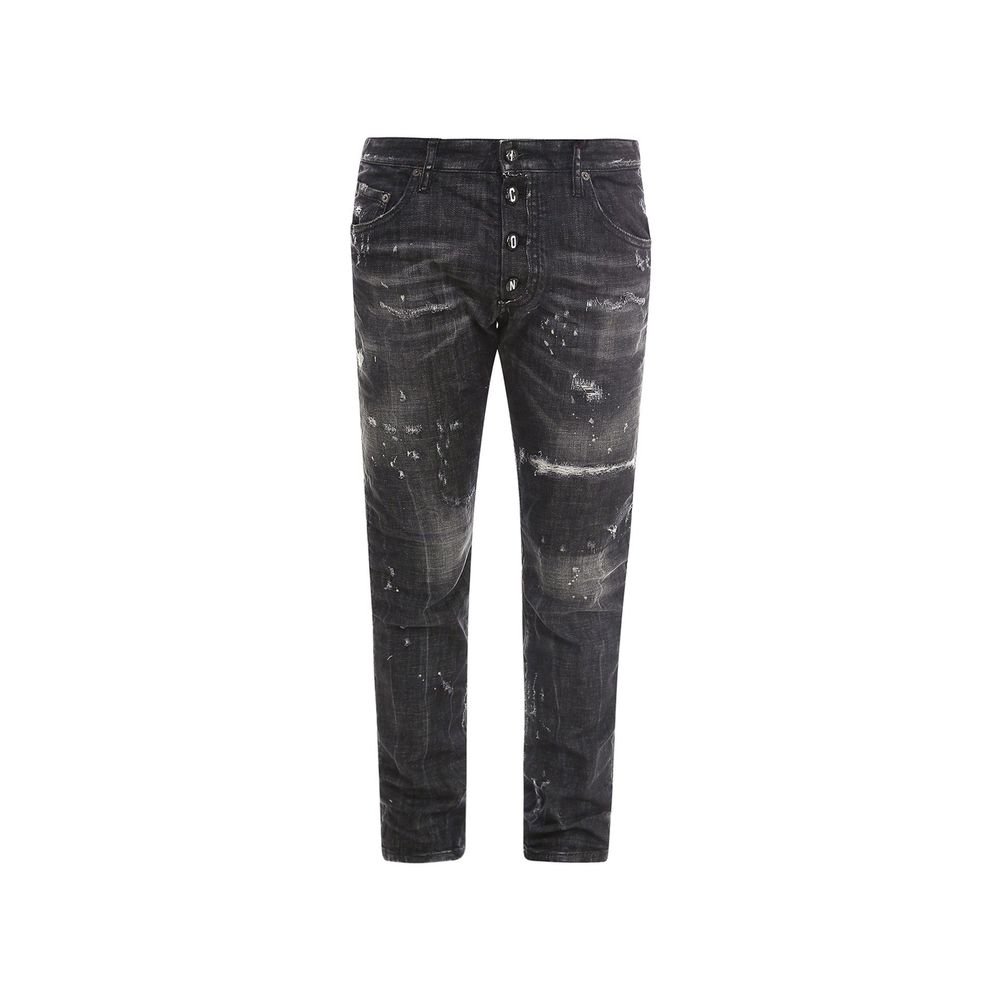Black Cotton Jeans Denim - TIZZIL