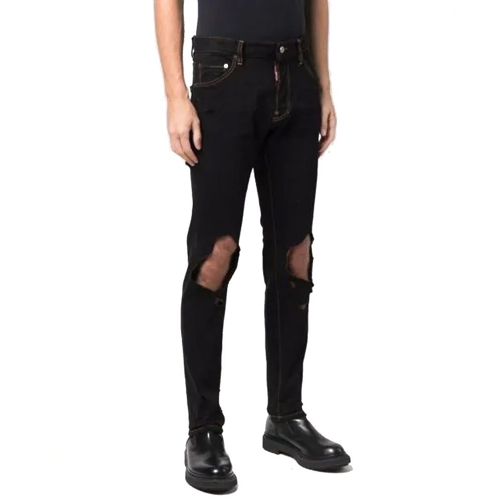Black Cotton Jeans Denim - TIZZIL