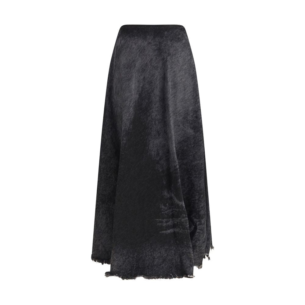 Black Cotton Long Skirt - TIZZIL