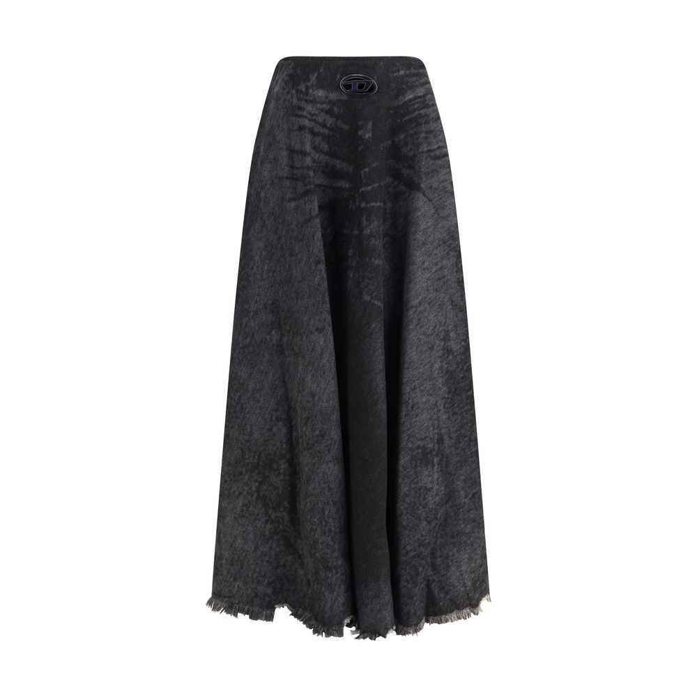 Black Cotton Long Skirt - TIZZIL