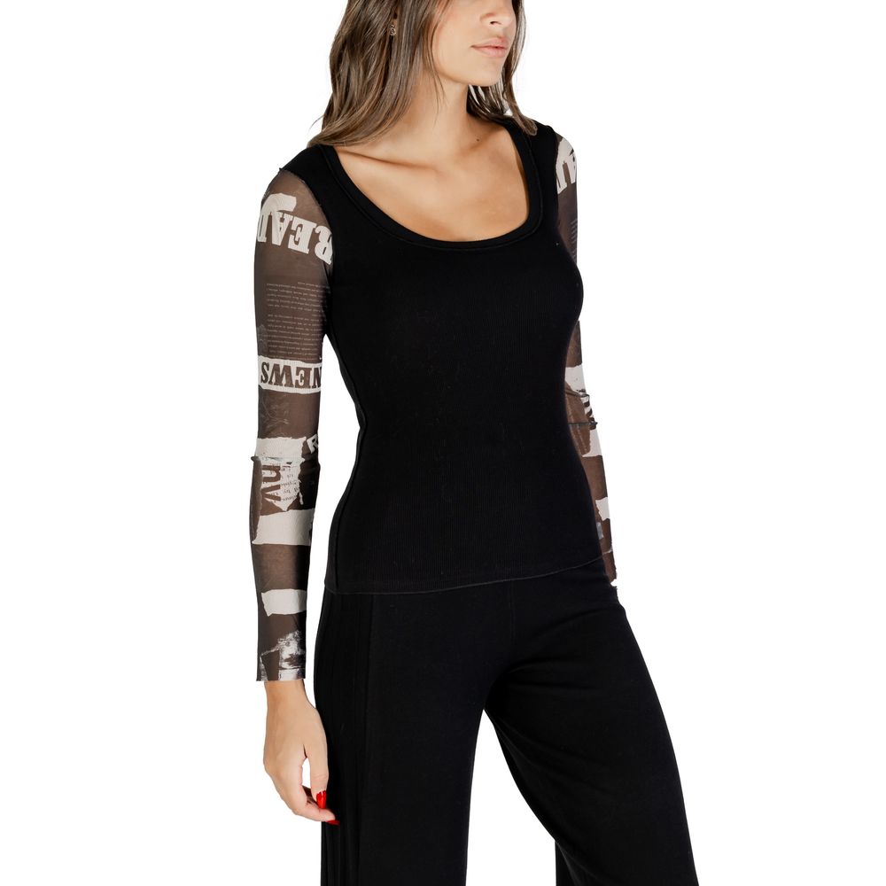 Black Cotton Long Sleeve T-Shirt - TIZZIL