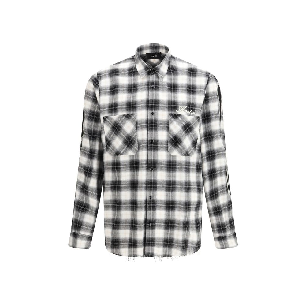 Black Cotton Pattern Shirt - TIZZIL