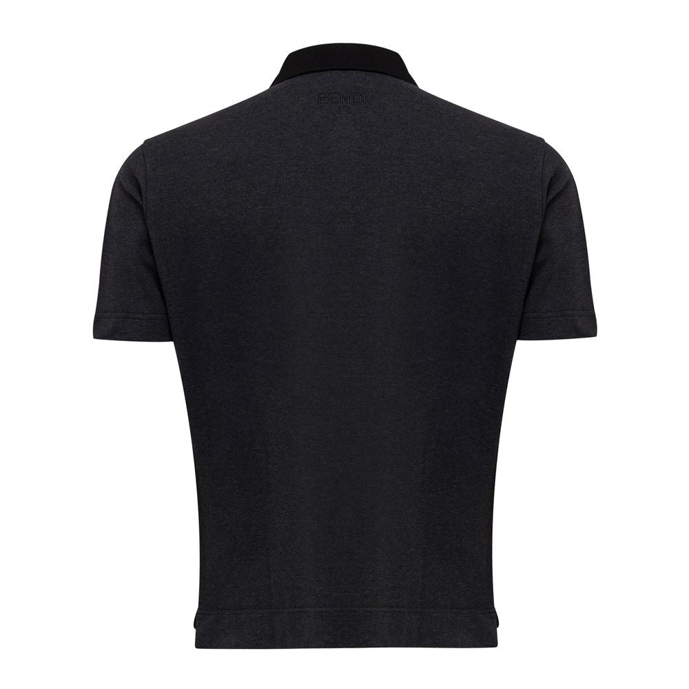Black Cotton Polo Shirt - TIZZIL