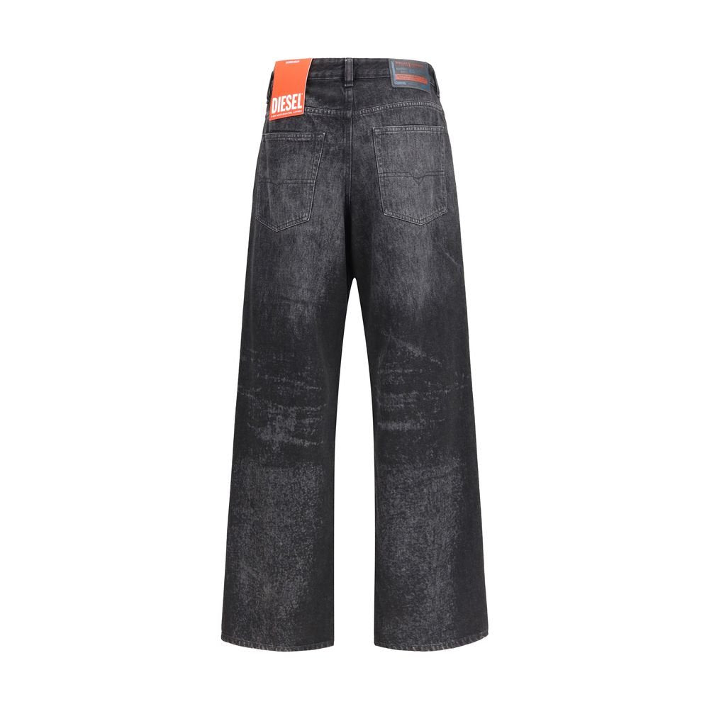 Black Cotton Relaxed Fit Jeans - TIZZIL