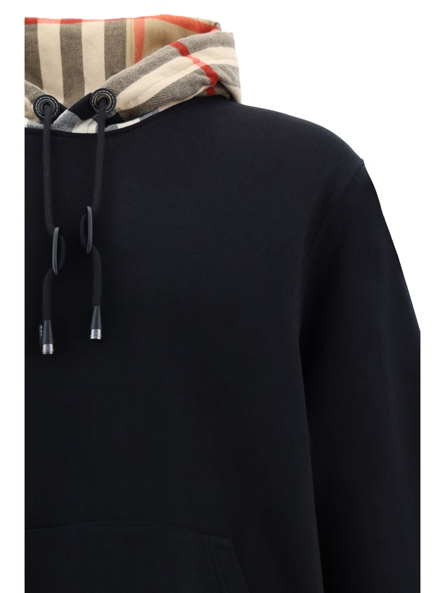 Black Cotton Samuel Hoodie Sweatshirt - TIZZIL