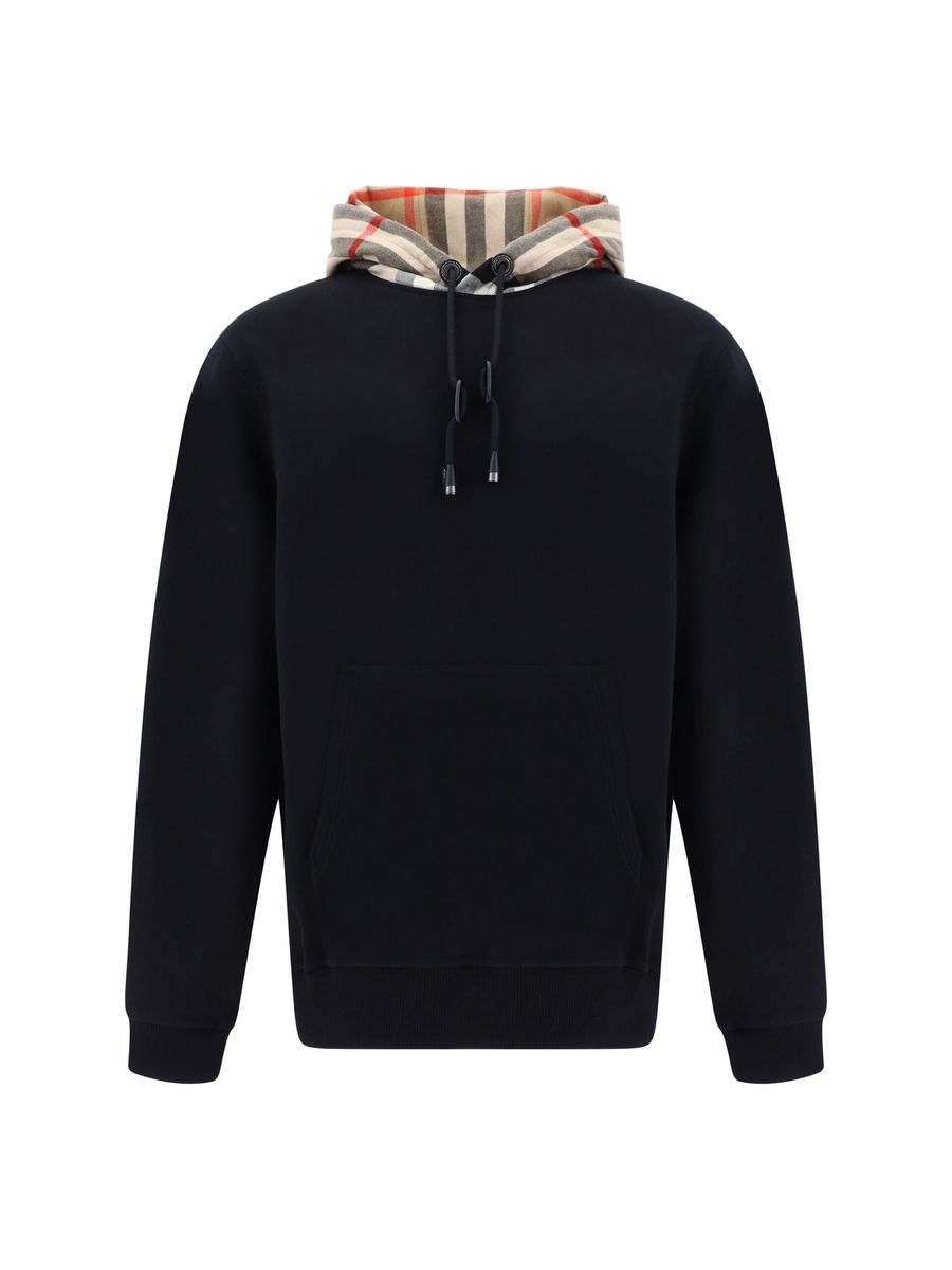 Black Cotton Samuel Hoodie Sweatshirt - TIZZIL