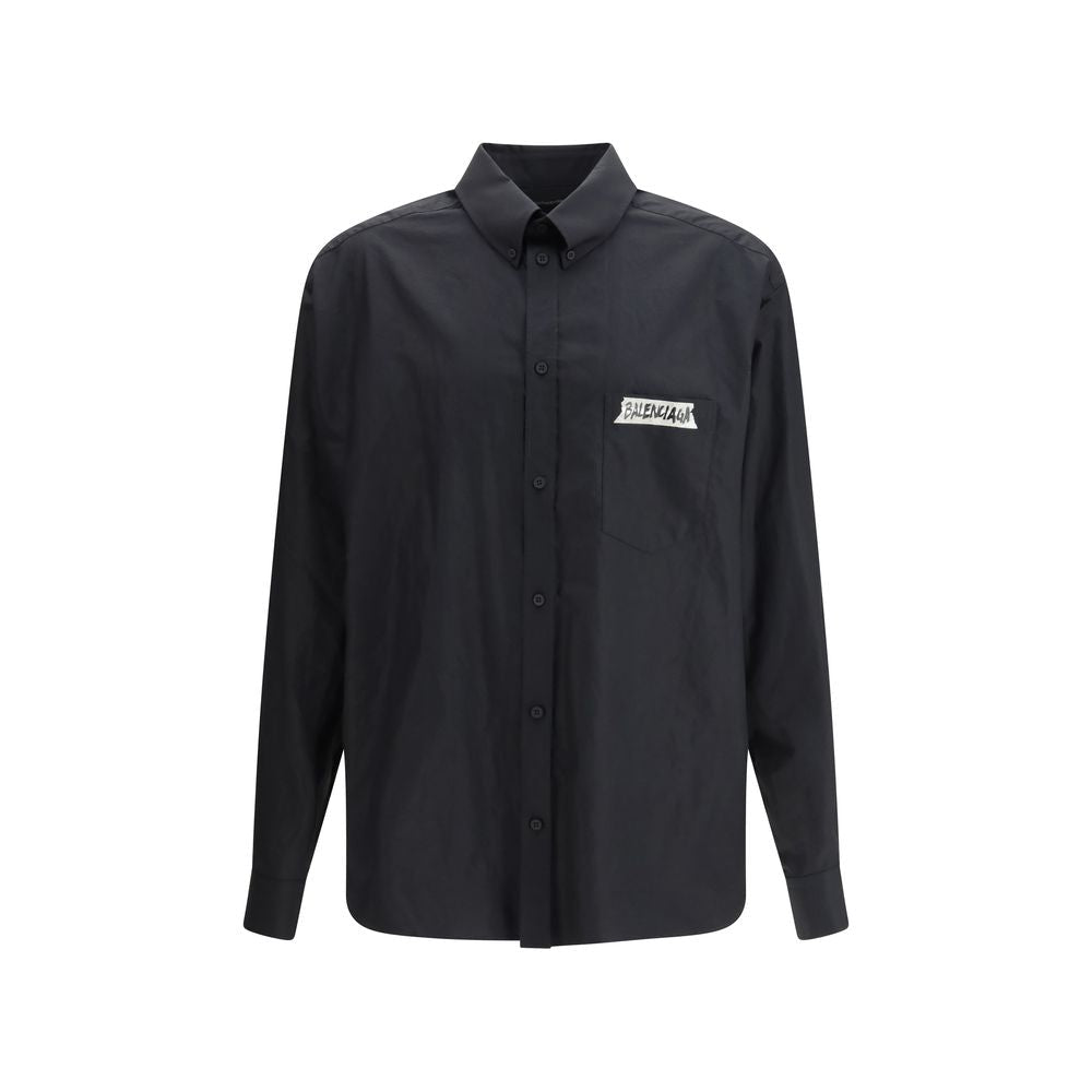 Black Cotton Shirt - TIZZIL