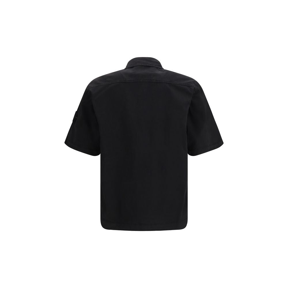 Black Cotton Shortsleeve Shirt - TIZZIL