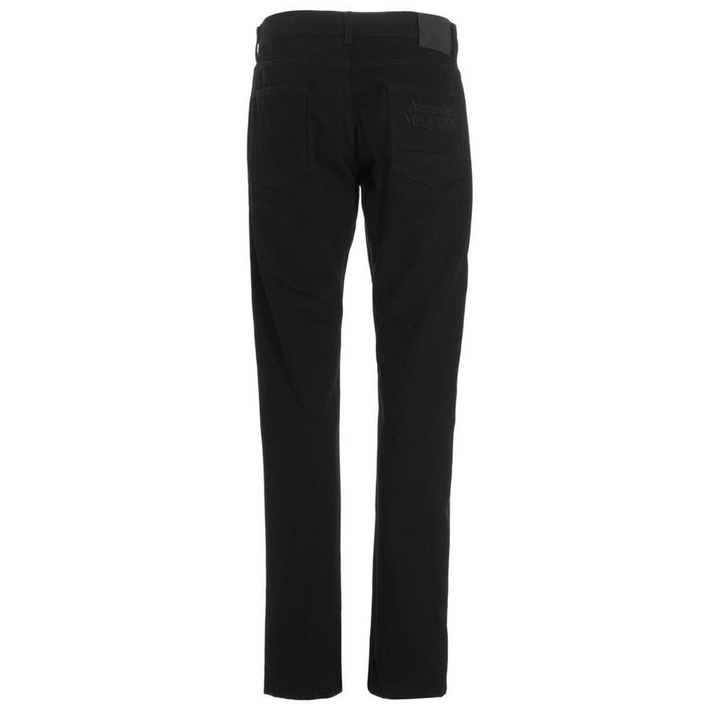 Black Cotton Skinny Jeans - TIZZIL