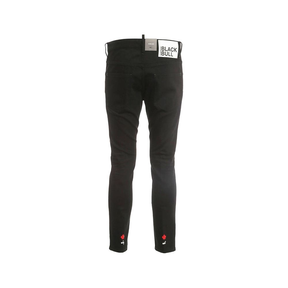Black Cotton Skinny Jeans - TIZZIL