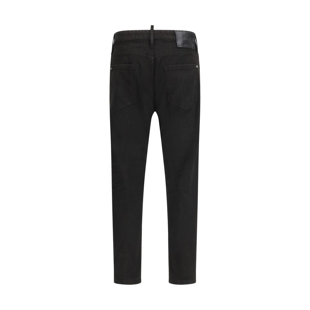 Black Cotton Slim Fit Jeans - TIZZIL