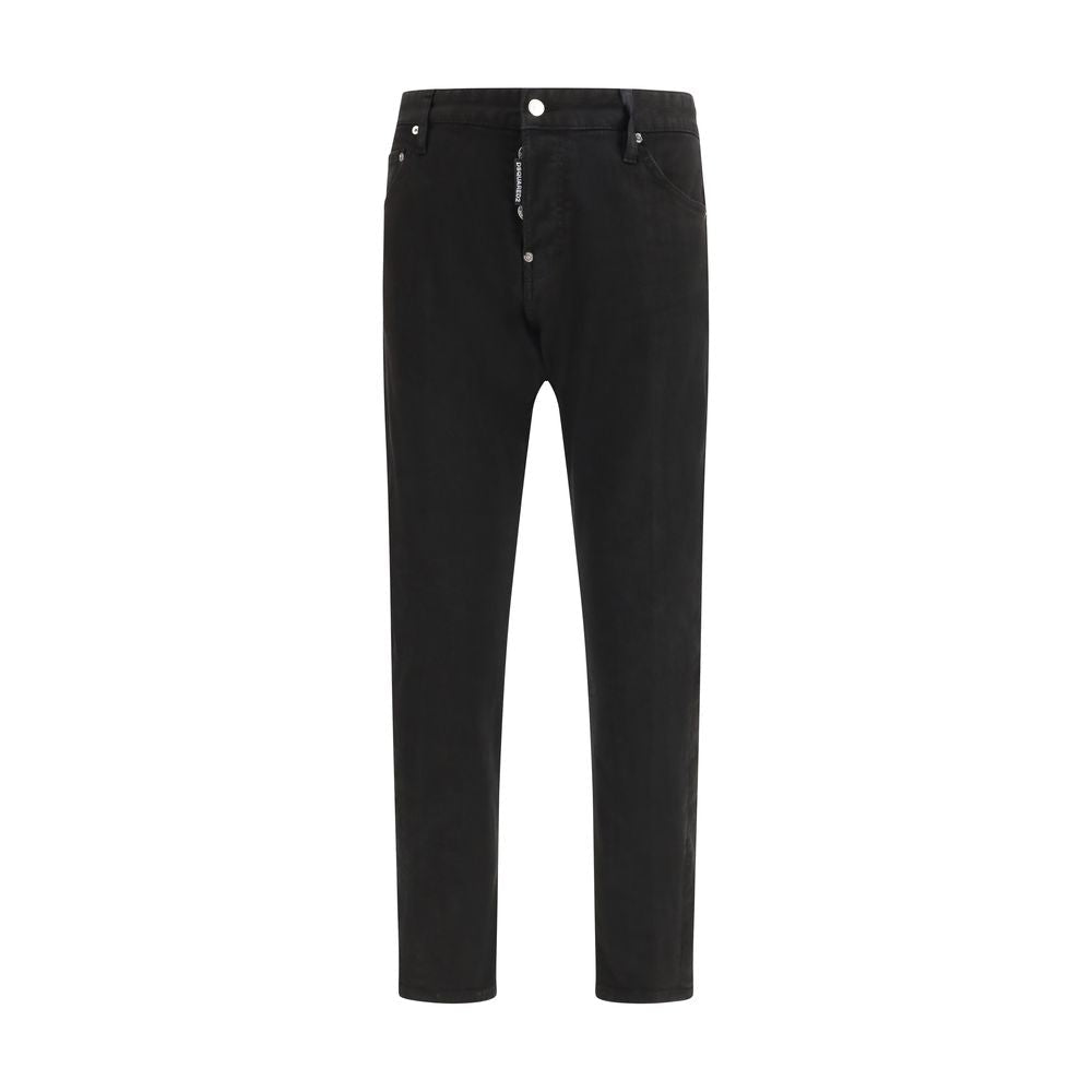 Black Cotton Slim Fit Jeans - TIZZIL