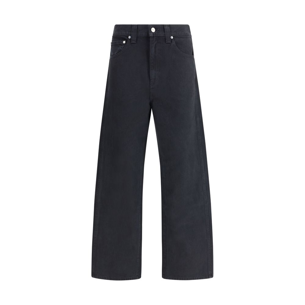 Black Cotton Straight - Leg Jeans - TIZZIL