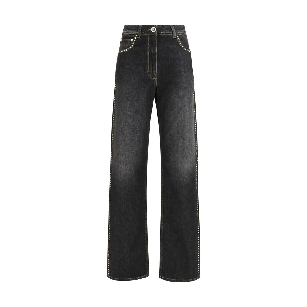 Black Cotton Straight - Leg Jeans - TIZZIL