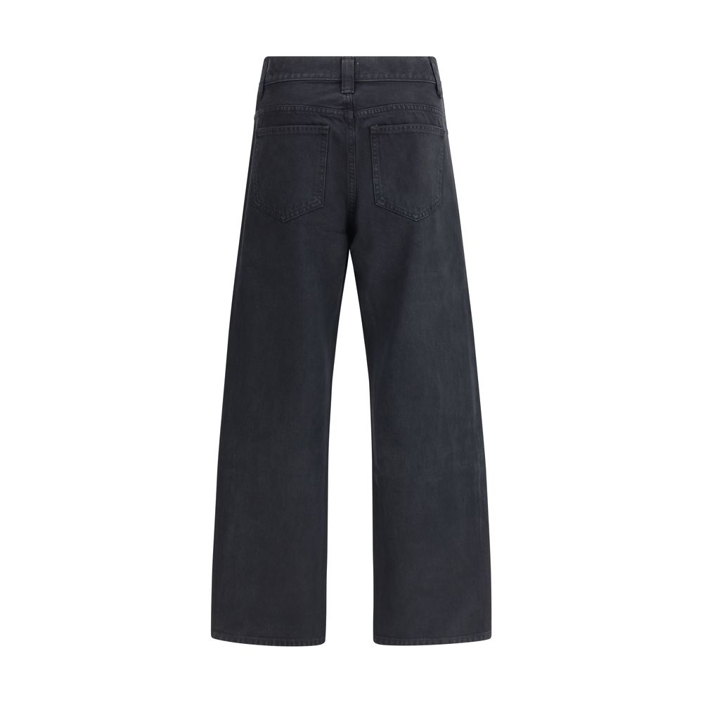 Black Cotton Straight - Leg Jeans - TIZZIL