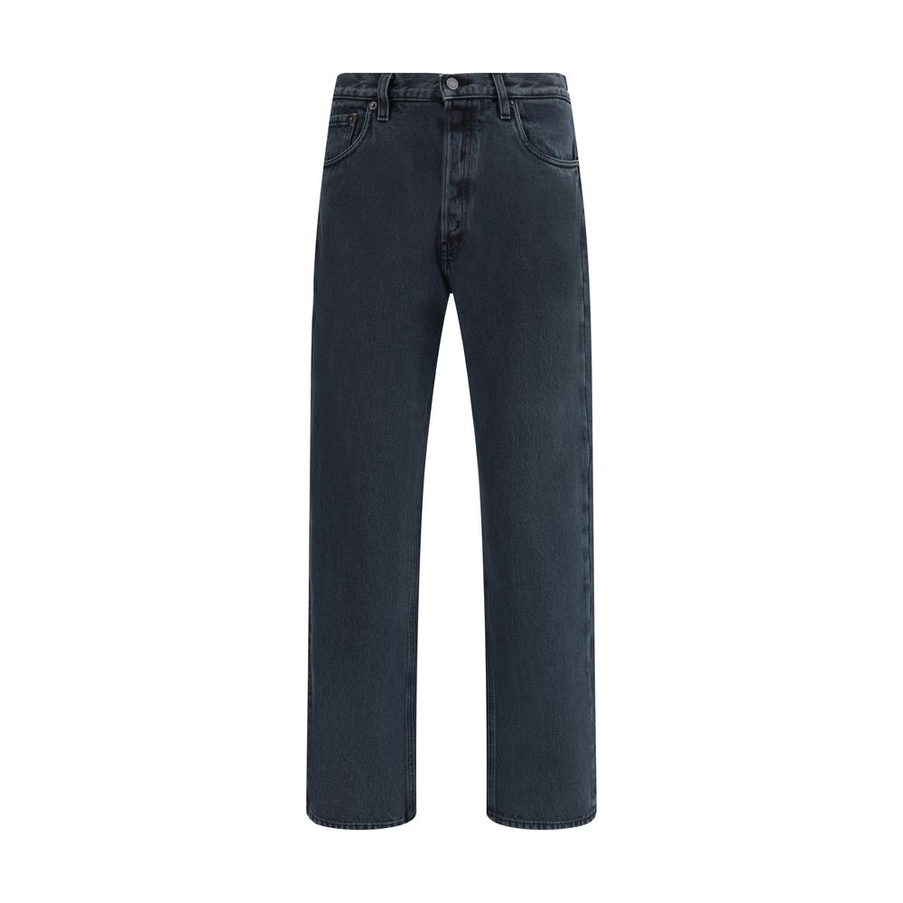 Black Cotton Straight - Leg Jeans - TIZZIL