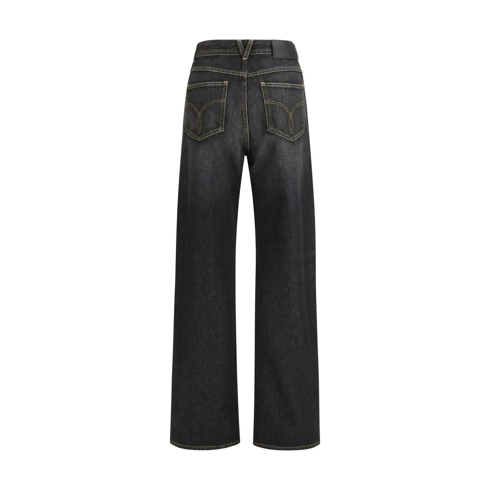 Black Cotton Straight - Leg Jeans - TIZZIL