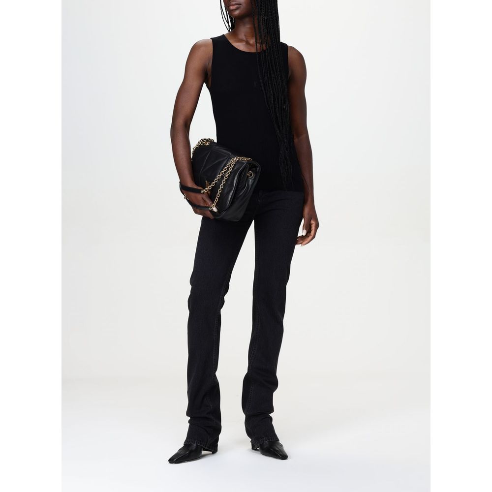 Black Cotton Straight - Leg Jeans - TIZZIL
