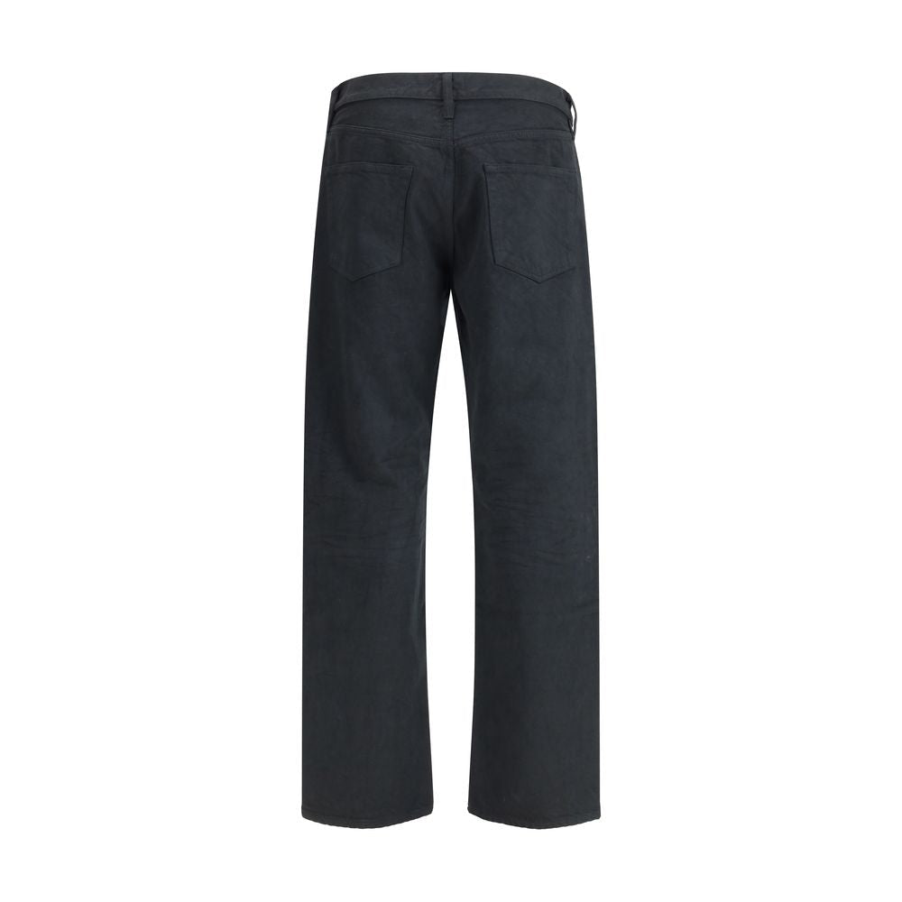 Black Cotton Straight - Leg Jeans - TIZZIL