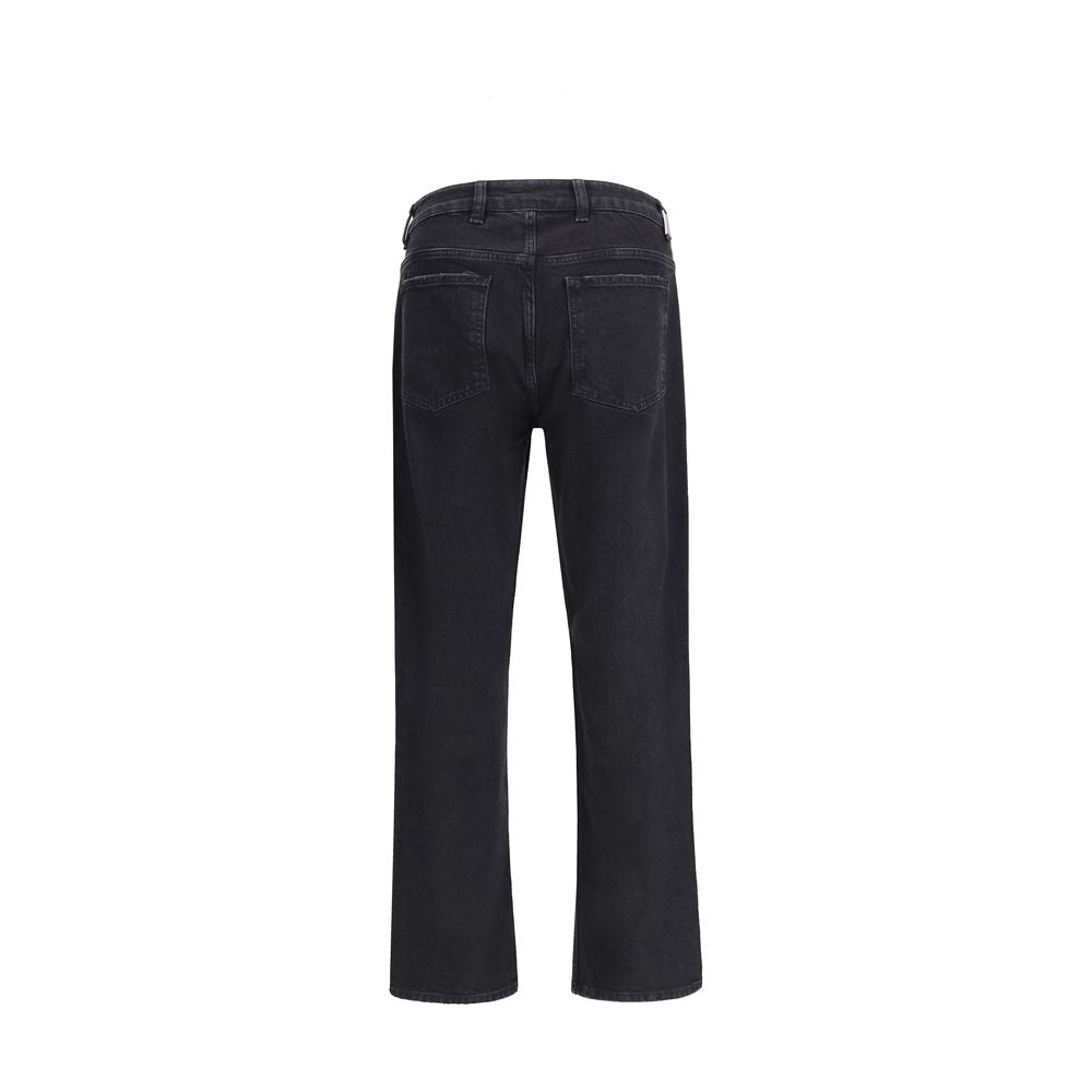 Black Cotton Straight - Leg Jeans - TIZZIL