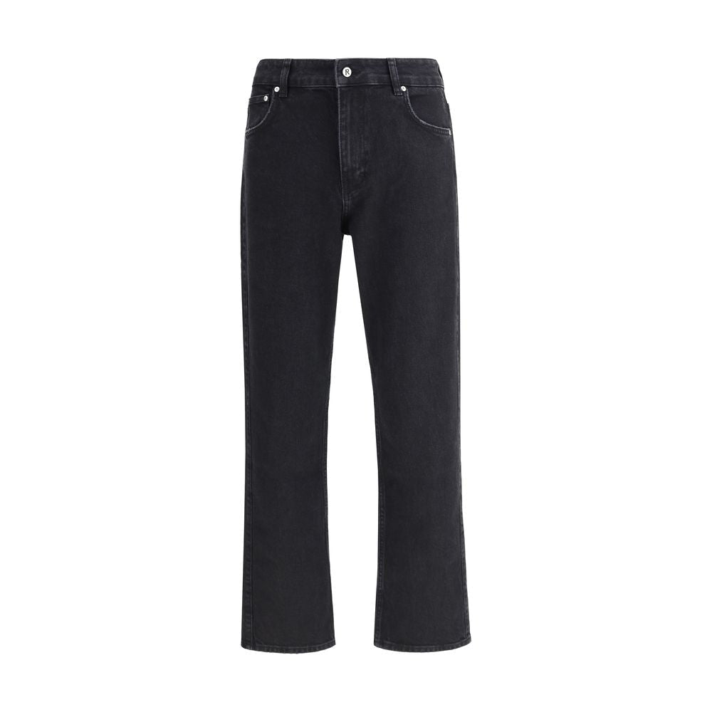 Black Cotton Straight - Leg Jeans - TIZZIL