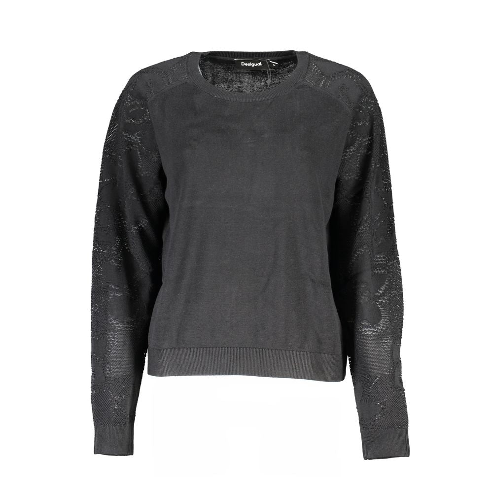 Black Cotton Sweater - TIZZIL