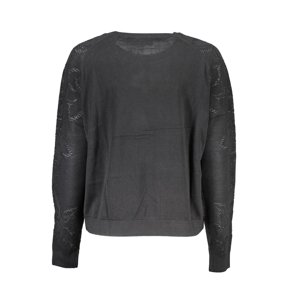 Black Cotton Sweater - TIZZIL
