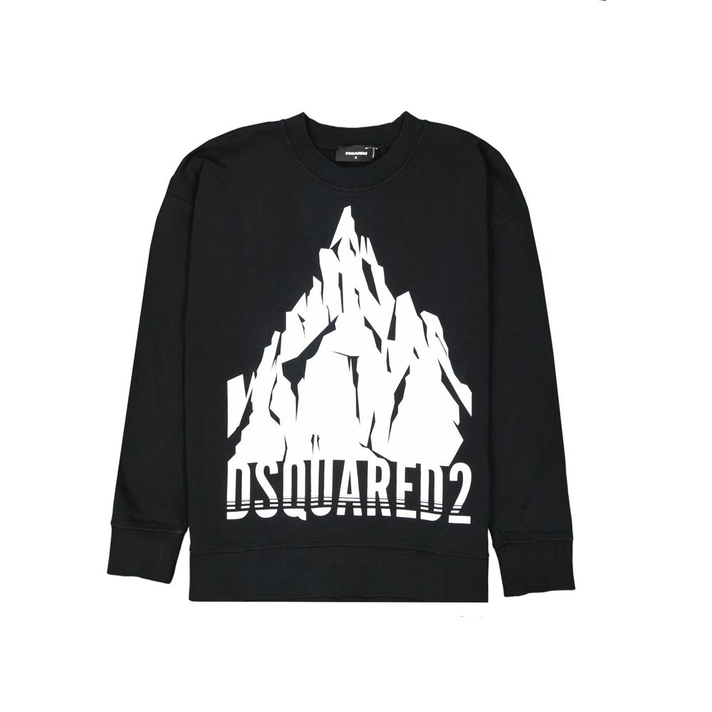 Black Cotton Sweatshirt - TIZZIL