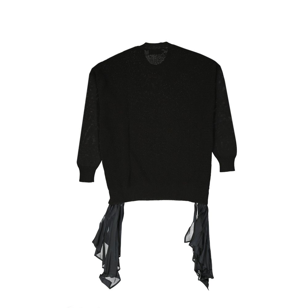 Black Cotton Sweatshirt - TIZZIL