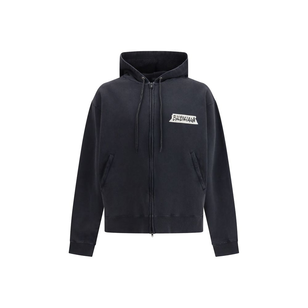 Black Cotton Sweatshirt - TIZZIL