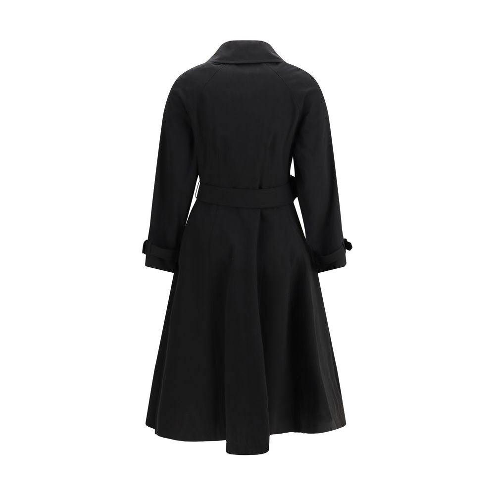Black Cotton Trench Coat - TIZZIL