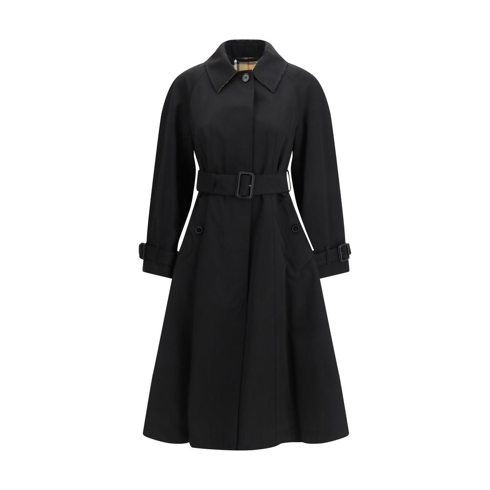 Black Cotton Trench Coat - TIZZIL