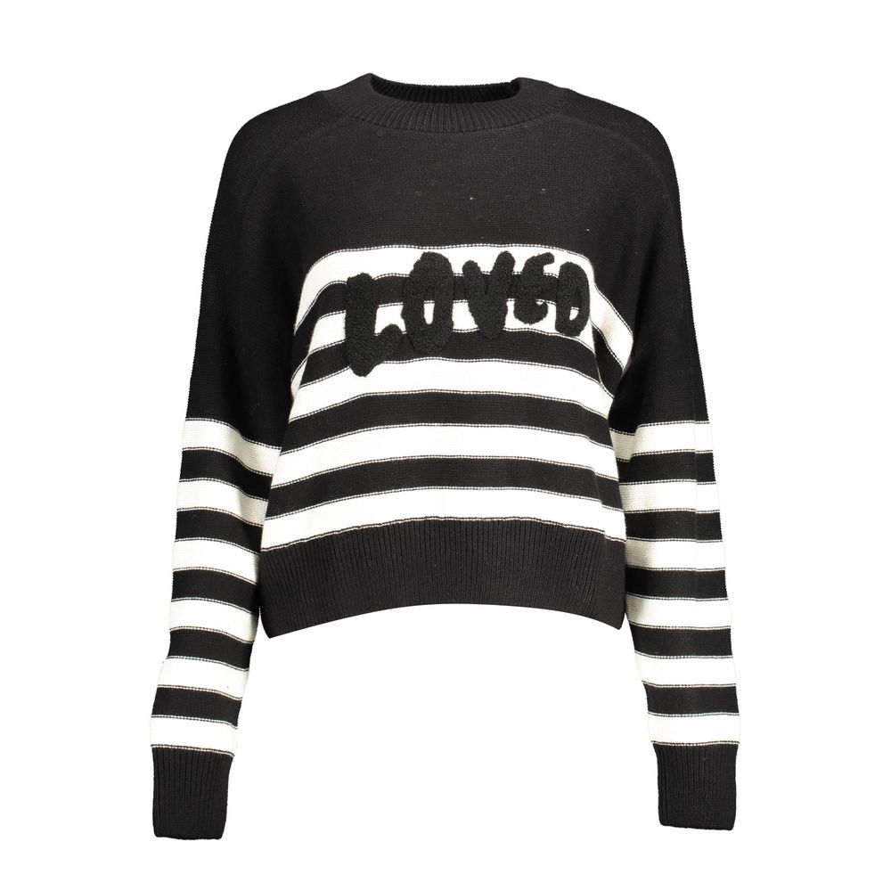 Black Cotton Women Sweater - TIZZIL