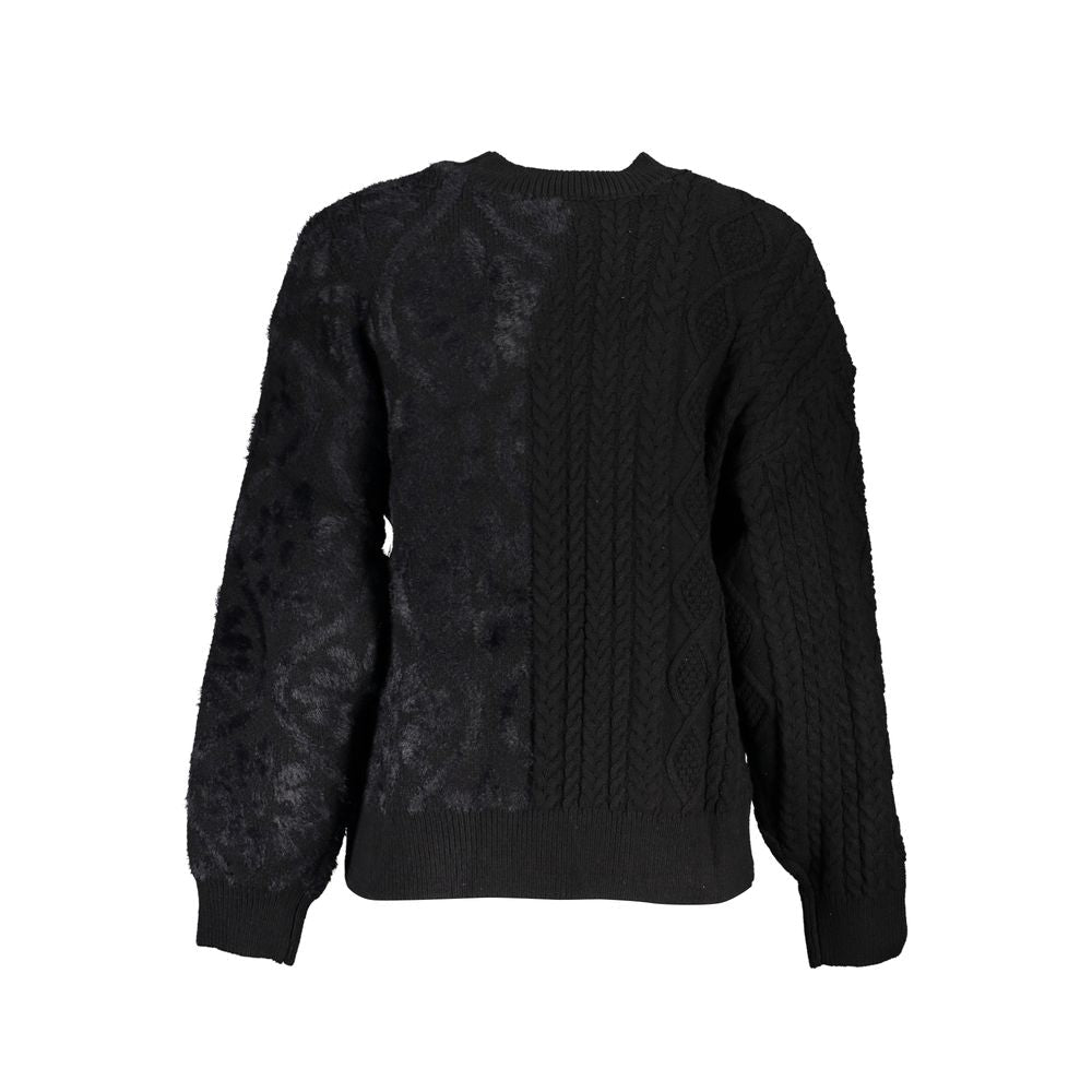 Black Cotton Women Sweater with Turtleneck - TIZZIL