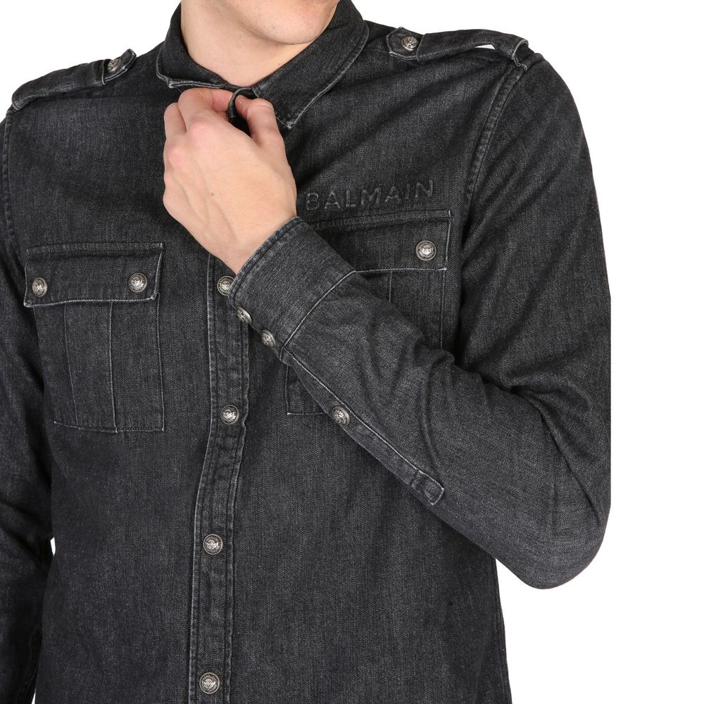 Black Denim Shirt - TIZZIL