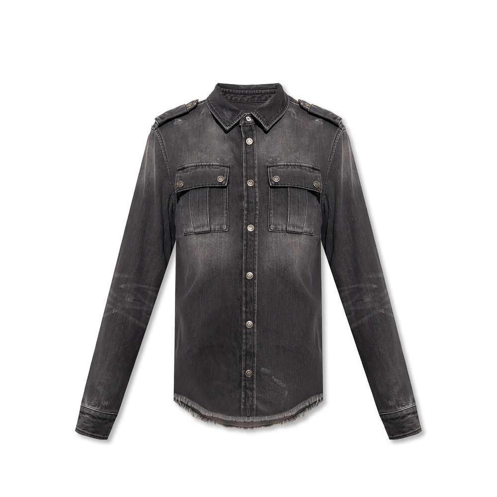 Black Denim Shirt - TIZZIL