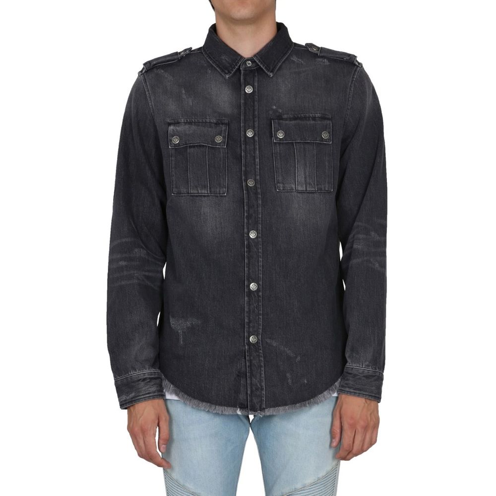 Black Denim Shirt - TIZZIL