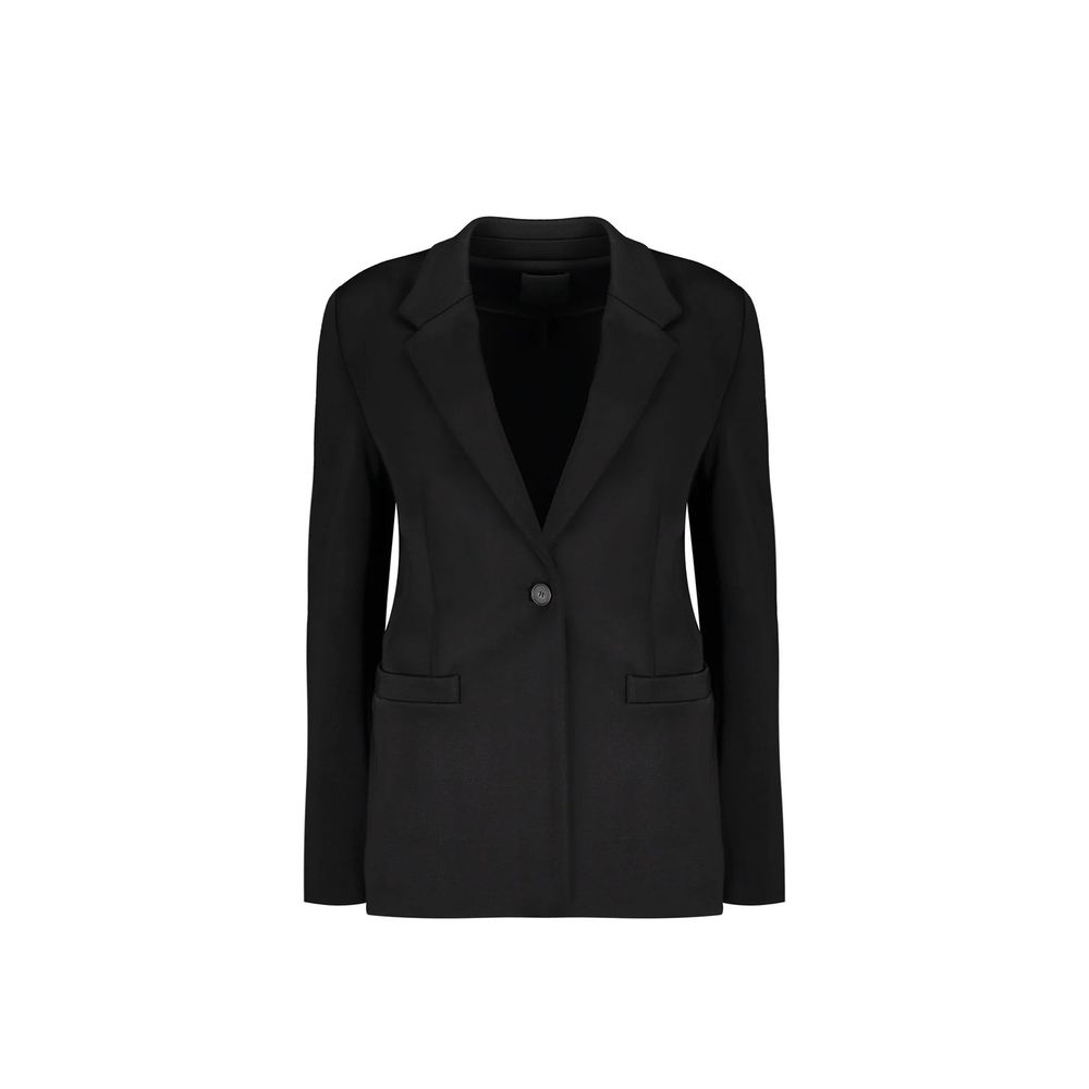 Black Elastane Blazer - TIZZIL