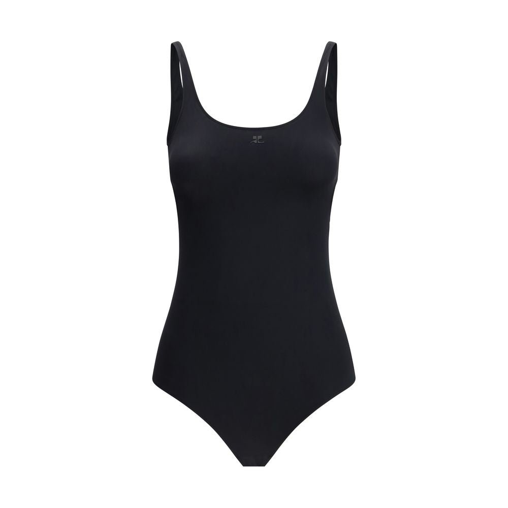 Black Elastane One - Piece Swimsuit - TIZZIL