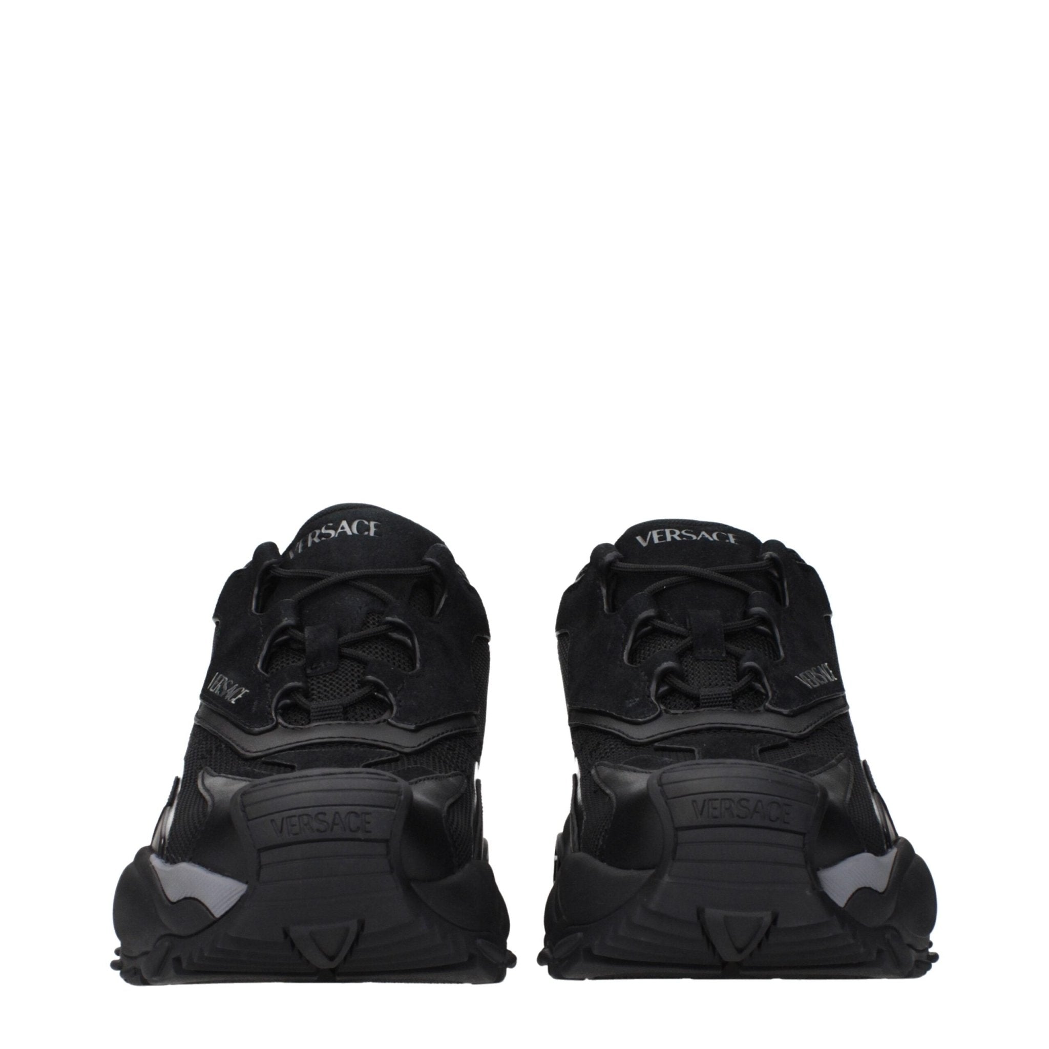 Black Fabric Athletic Sneakers - TIZZIL