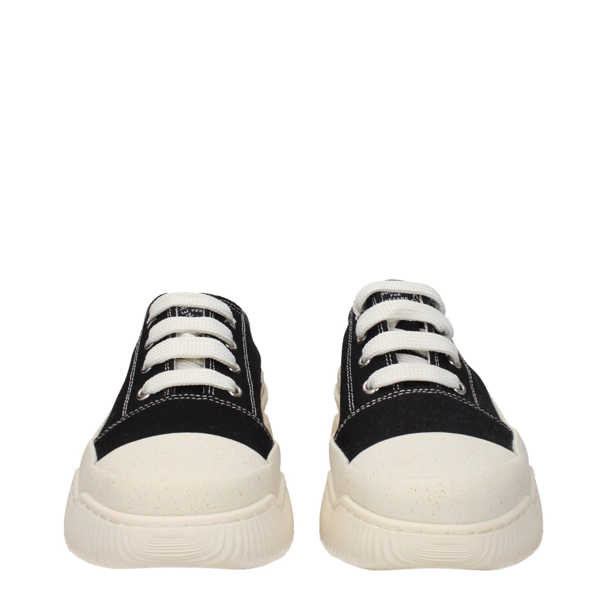 Black Fabric Chunky Sneakers - TIZZIL