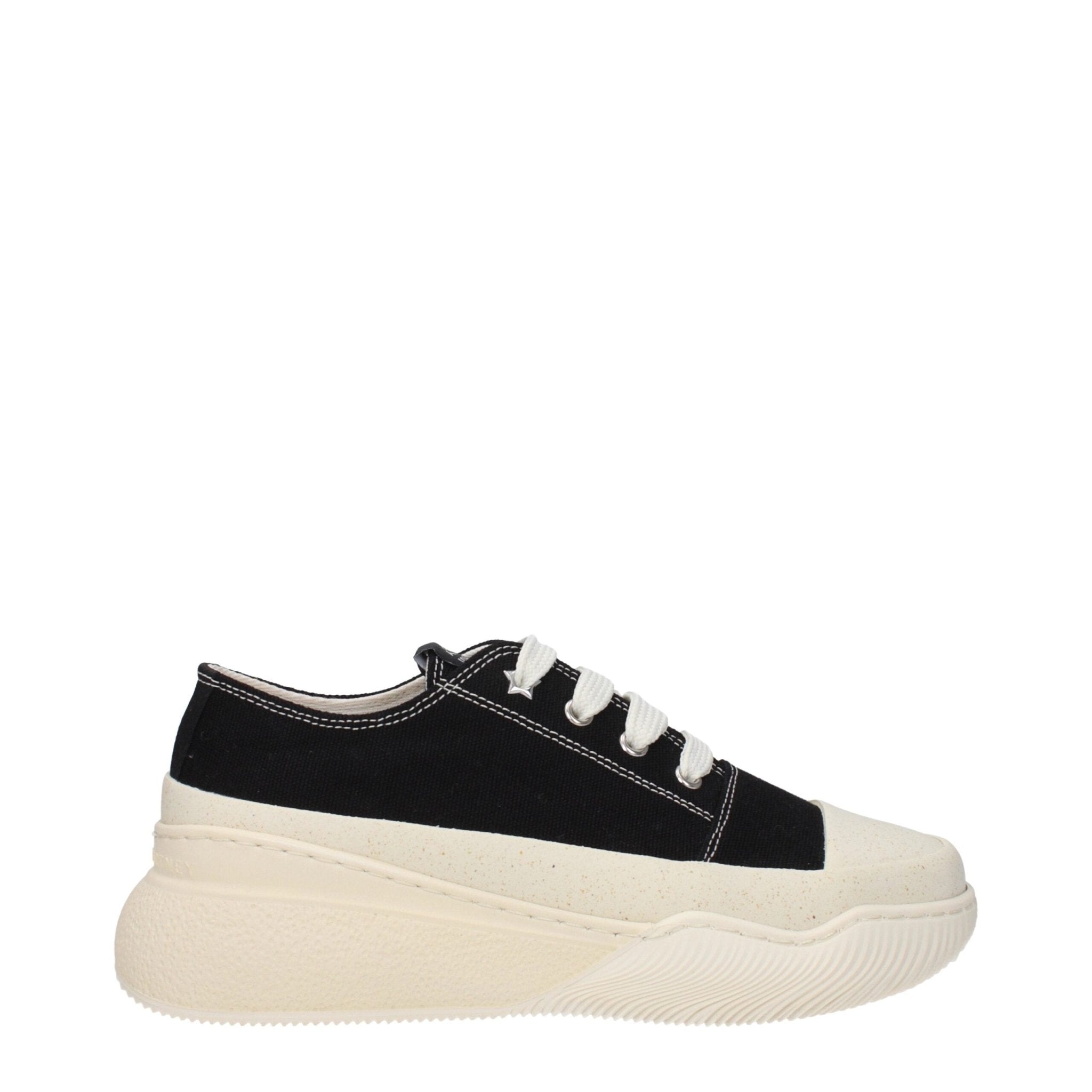 Black Fabric Chunky Sneakers - TIZZIL