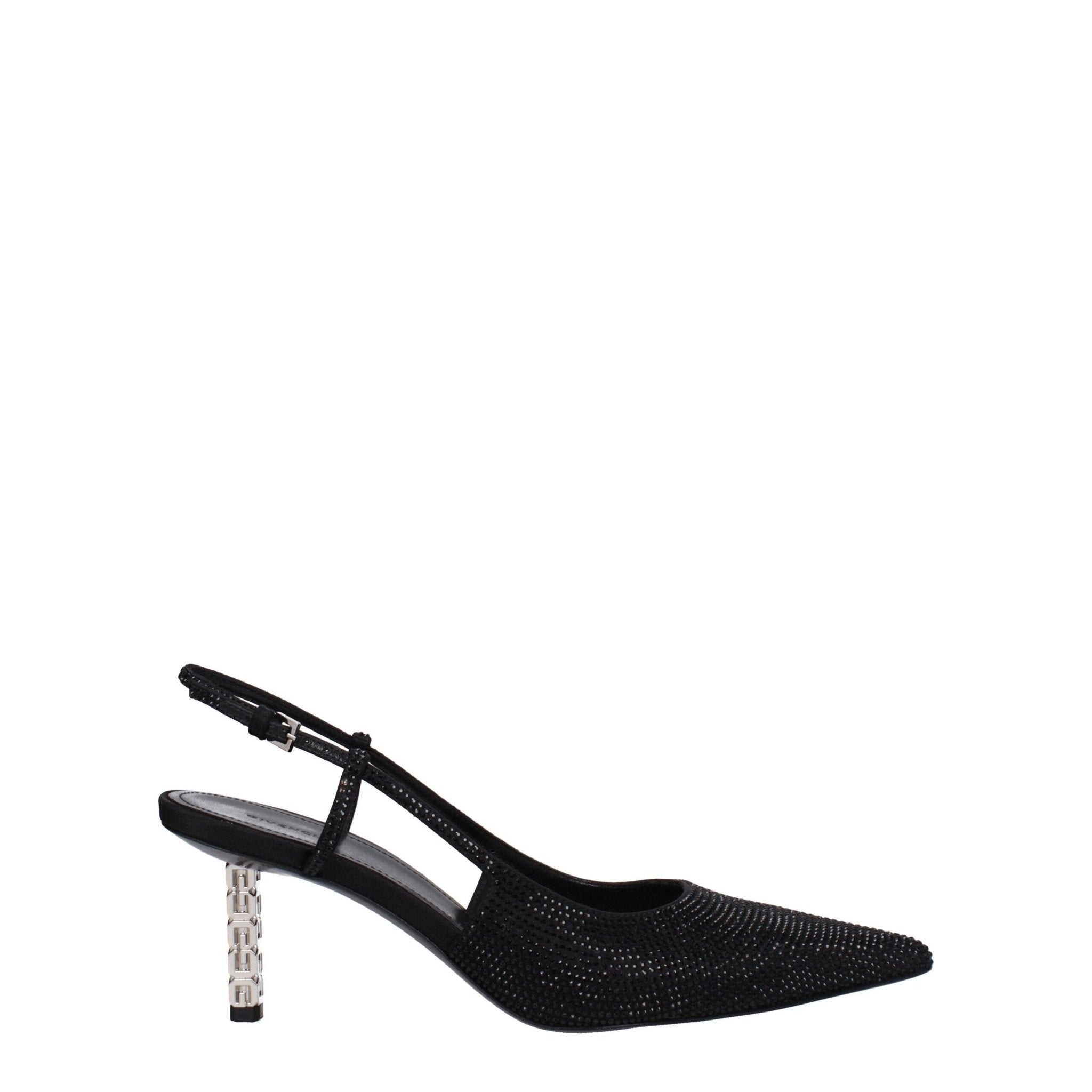 Black Fabric High Heel Pumps - TIZZIL