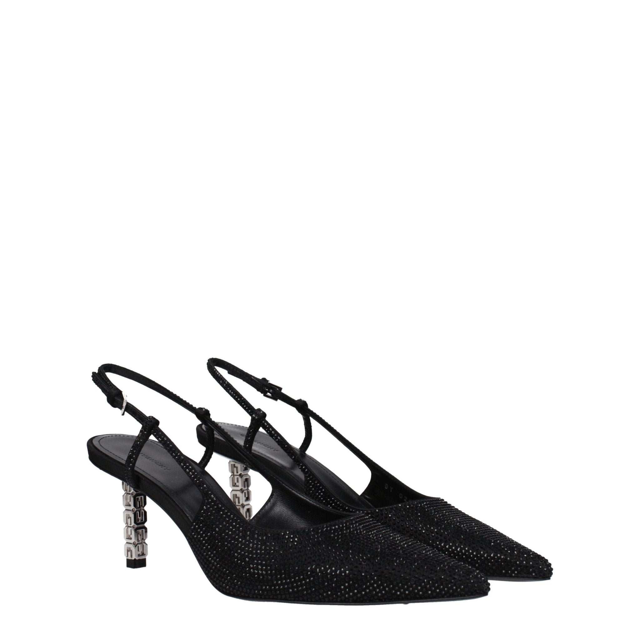 Black Fabric High Heel Pumps - TIZZIL