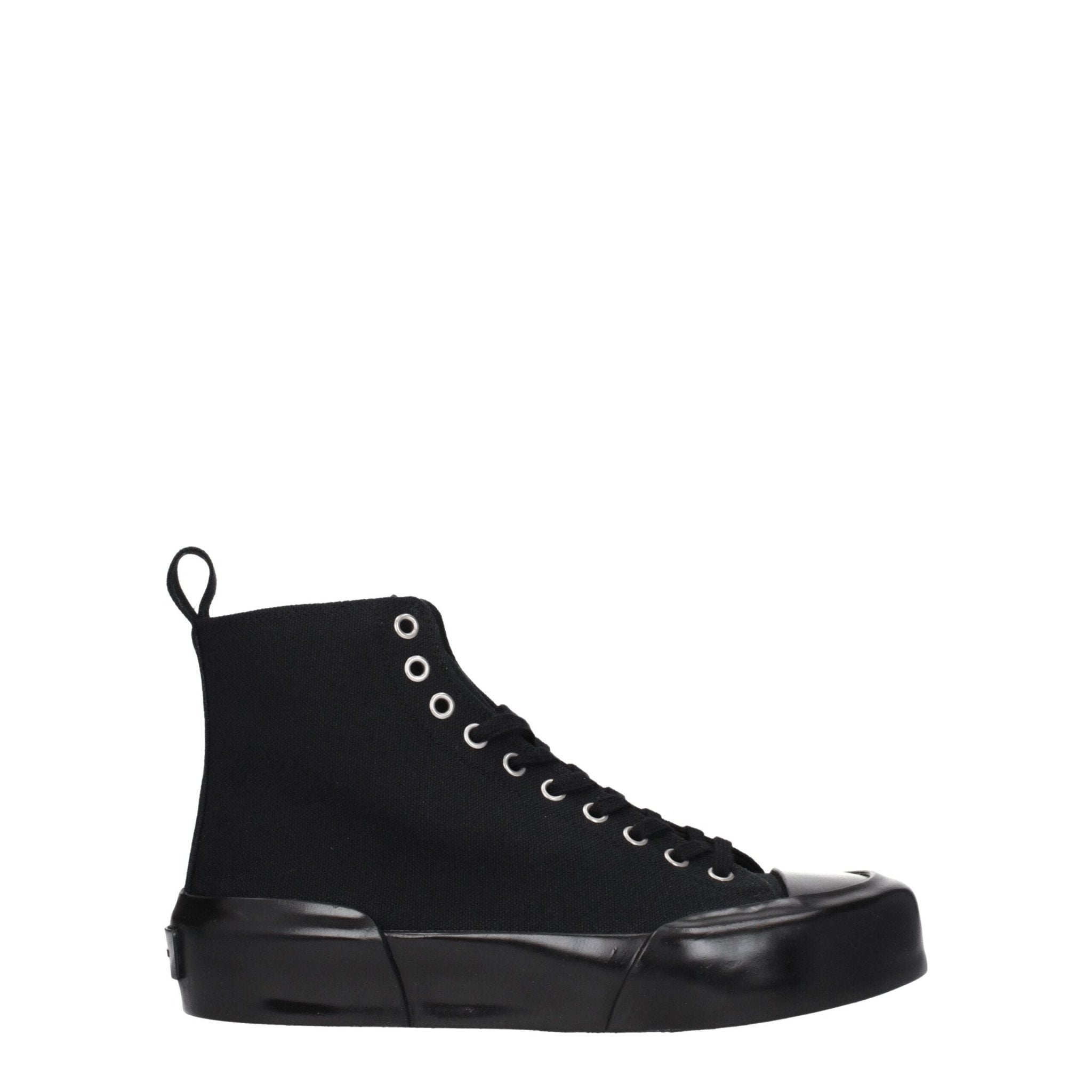 Black Fabric High Top Sneakers - TIZZIL